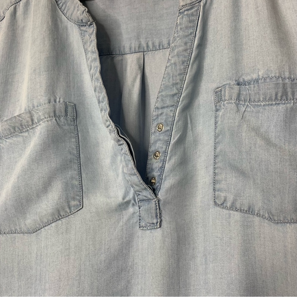 Reitmans Light Blue Denim Look Long Sleeve shirt Dress Women’s Size XXL - Picture 6 of 15